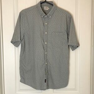 FAHERTY BRAND Mens Short Sleeve Button Up Shirt Geometric Print Size L